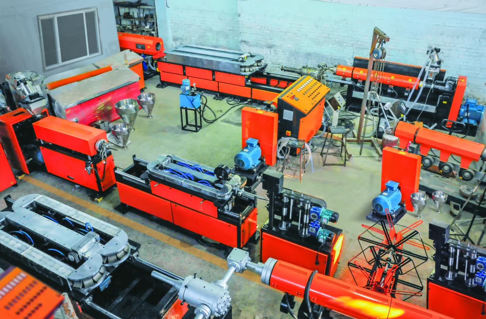 Volcano corrugator machines being built on the production floor