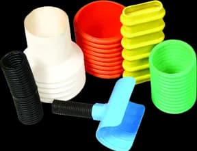 Moulded parts and corrugated components