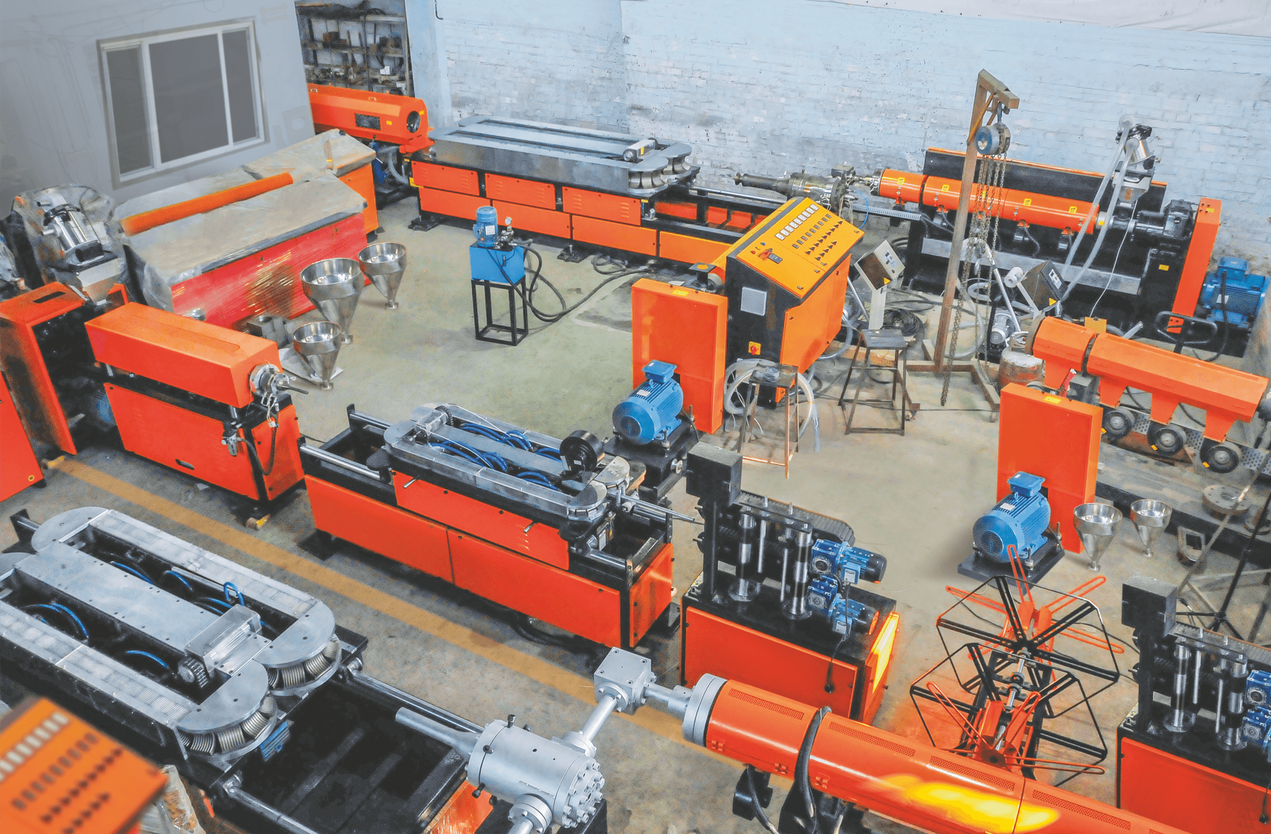 Aerial view of the Volcano Flexi Tech manufacturing floor