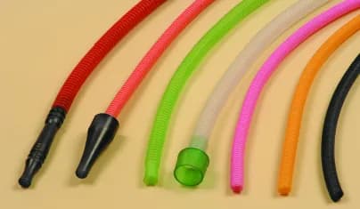 Flexible corrugated tubes in different colours